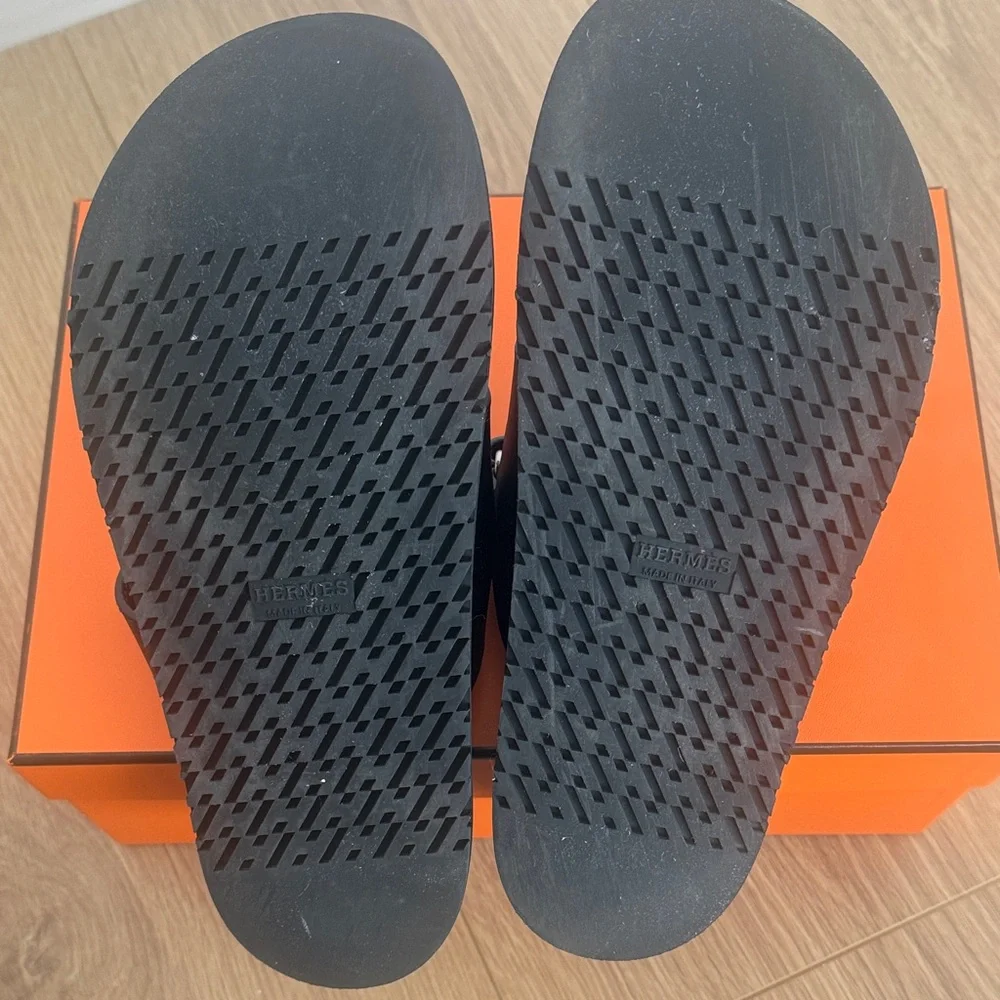 Hermes Leather Chypre Sandals - Picture 8 of 11